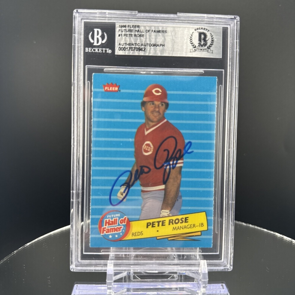1986 Fleer Pete Rose Future Hall of Famers Auto BGS Authentic Cincinnati Reds‎